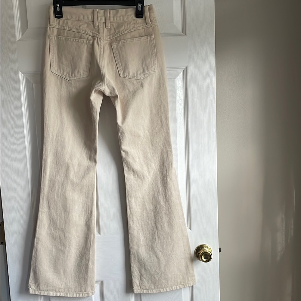 John Galt/Brandy Melville Winter White Flared Jeans - Picture 3 of 9